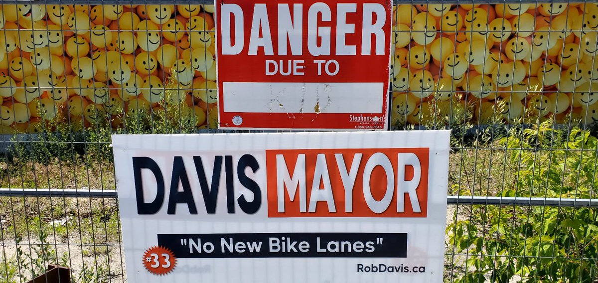 Ruthless_in_TO's tweet image. Do you think this sign for Rob Davis (notorious bike lane hater &amp;amp; creator of the SAVE BLOOR STREET campaign) was affixed  here by a surreptitious cycling sympathizer on his staff? (Bloor &amp;amp; Prince Ed) @BikewaysTO @biketo @BikeMonth @CycleToronto @BellsOnBloor @Yonge4All