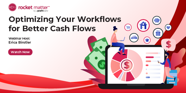 Discover how to optimize your workflows for better cash flows with Rocket Matter. Don't let cash flow issues hold your firm back – embrace innovation and take control of your financial future. #workflowoptimization #cashflowmanagement

Watch now! ☞ hubs.ly/Q01S_TV_0