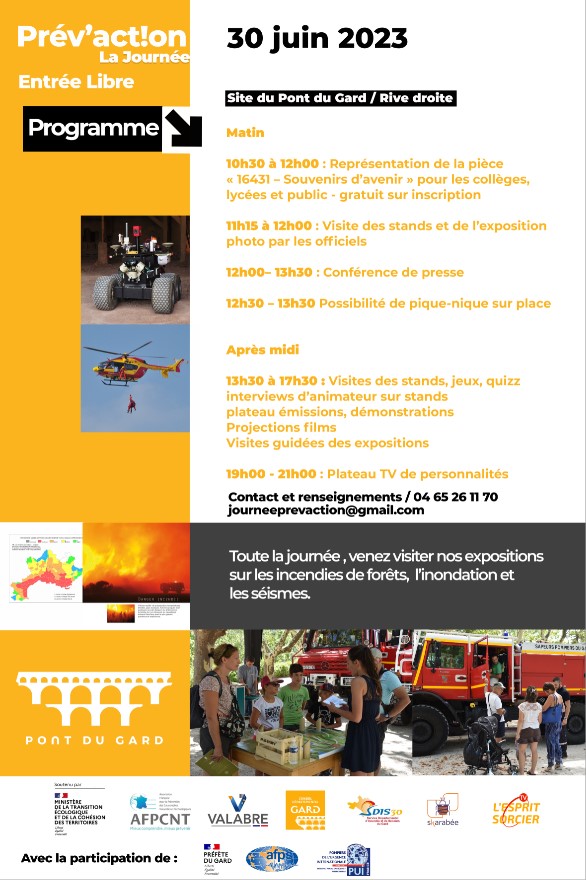 📢 𝗣𝗥𝗘𝗩'𝗔𝗖𝗧!𝗢𝗡 : Rejoignez-nous le 30 juin au Pont du Gard !

L'@AFPCNT , <a href="/EntenteValabre/">VALABRE</a> , <a href="/sdis30/">sdis30</a> , et <a href="/JLJAUFFRET/">Jean Louis JAUFFRET AD CCFF/RCSC 13</a>  seront présents sur le merveilleux Site du Pont du Gard pour des animations de sensibilisation aux risques majeurs.
➡️démonstrations, jeux, expo...