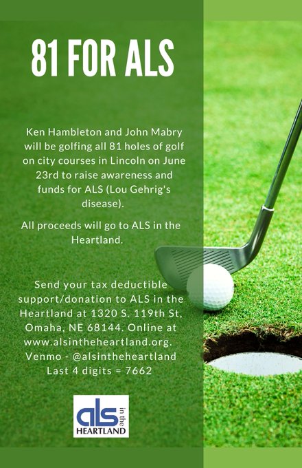 It's happening! Can you help @jlmabry51  & @PanchoHam raise awareness and funds for ALS? Donation information in picture below. Thank you and good luck to Ken and John!