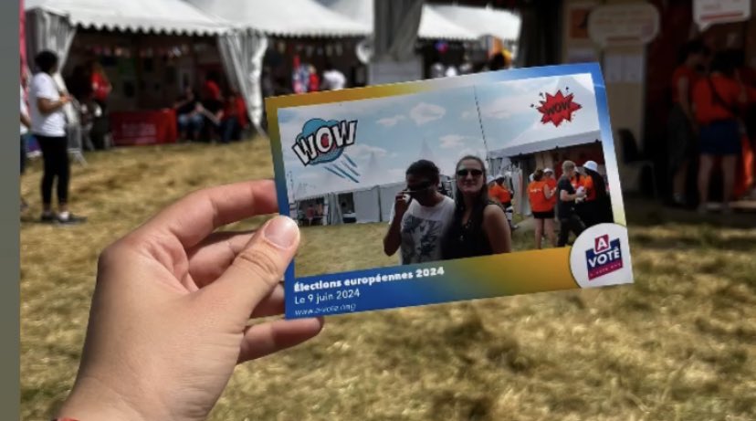 avote_ong's tweet photo. 🎪🗳️🇪🇺🎉Et zé partit pour une 2e participation à  #Solidays !

Deux animations au Village Solidarité : 📸photobooth spécial #Europennes2024 et simulation de vote au jugement majoritaire🗳️

Et oui le vote ça peut être une fête : l’année dernière vous étiez 1200. On bat le record ? https://t.co/U3wYFwpWbz