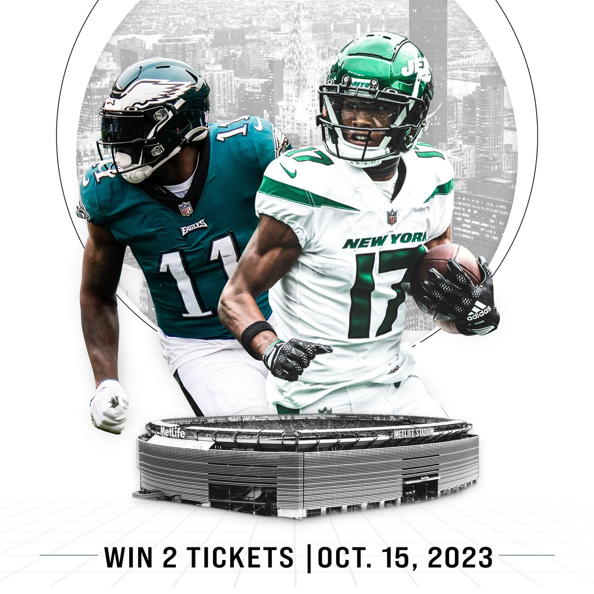 Week 6, Philly is coming to town and you want to be there. I've got two tickets in the Metlife 50 Club for a lucky fan. 

Follow and retweet for a chance to win.

Rules: nyj.social/3poWqVN #PHIvsNYJ #Sweepstakes