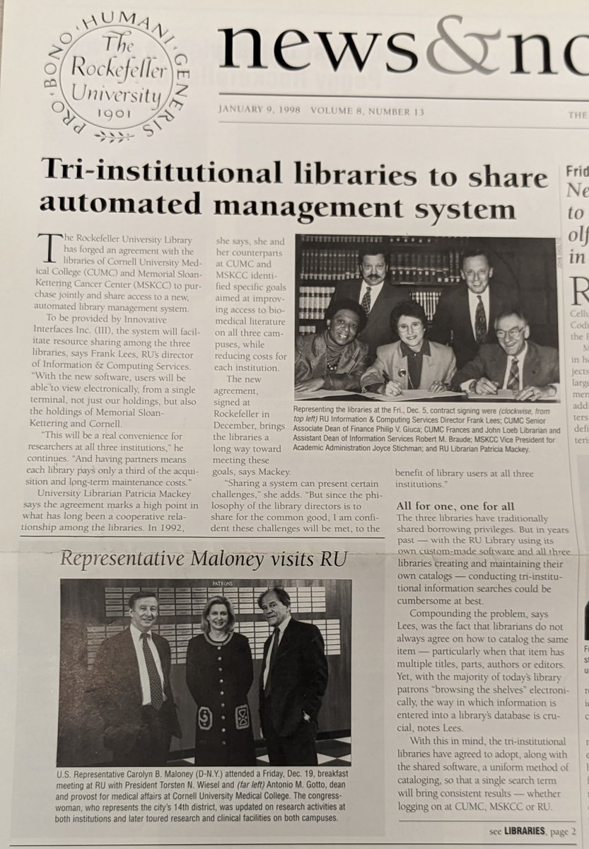MSKLibrary's tweet photo. Look what we found,@RockefellerLib @WCM_Library! Our shared catalog launched in 1998. You can still search across our collections today. #MSKLibrary75 https://t.co/6Oe7z5lu49