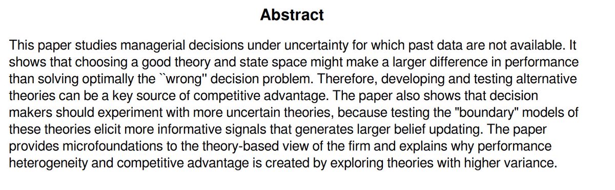 Arnaldo Camuffo @arnaldo_camuffo Alfonso Gambardella @agambardella61 & Andrea Pignataro @Unibocconi 'Theory Driven Strategic Management Decisions' @cepr_org WP repec.cepr.org/repec/cpr/cepr… #VeniceSummerInstitute2023 #BigData #ManagementPractices workshop @CESifoNetwork @PPA_lmu