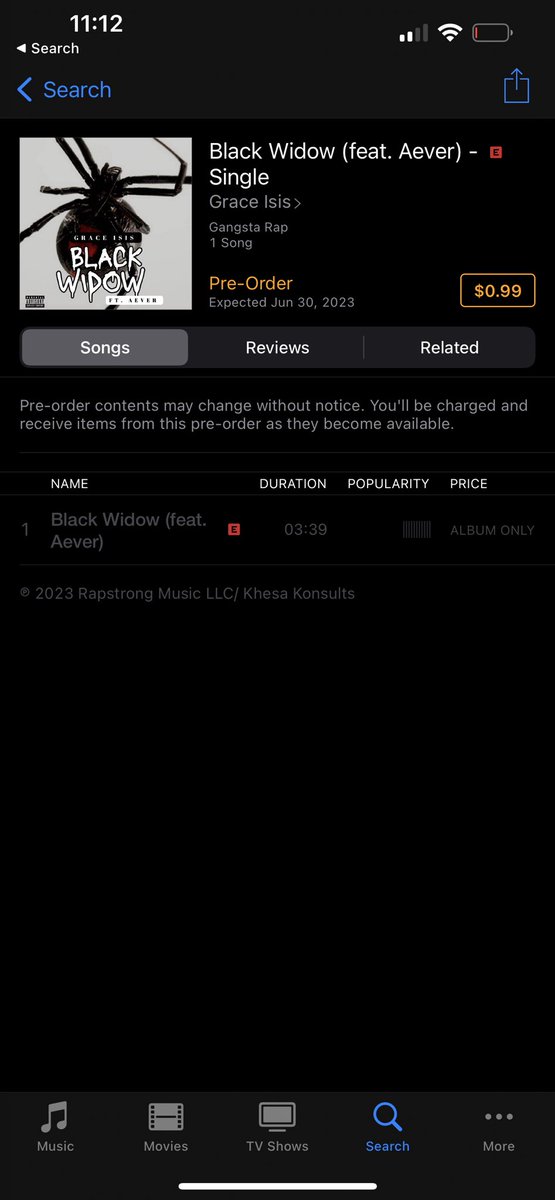 supastylez176's tweet photo. 1. Open up iTunes
2. Search grace isis
3. Click black widow
4. Pre-Order https://t.co/DZenU69k2W