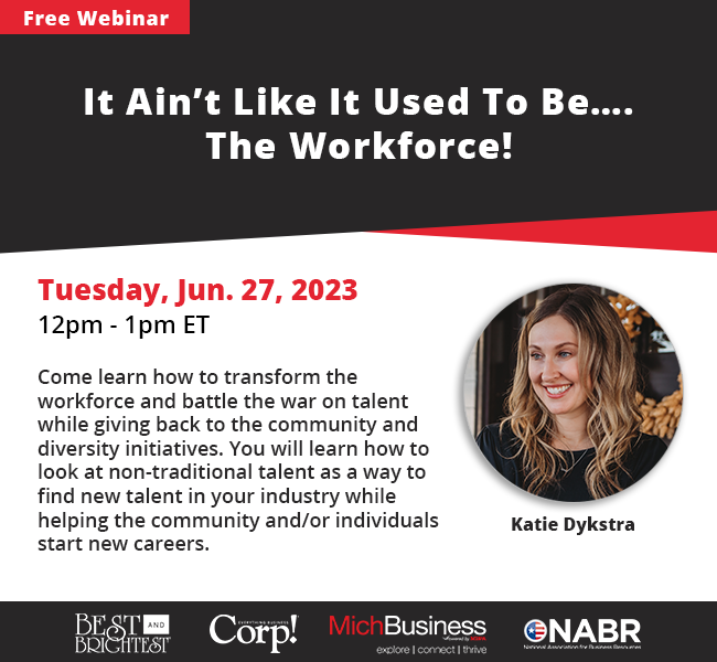 michbusiness's tweet photo. Join us Tuesday, June 27th for a free webinar: It Ain't Like It Used To Be... The Workforce! with Katie Dykstra
Register here: https://t.co/BWck2SHYWa https://t.co/yOoQX9zZot
