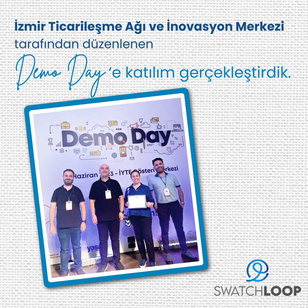 We were present at the Demo Day organized by İzmir Network and Innovation Centre(İzmir NIC)!
İzmir Ticarileşme Ağı ve İnovasyon Merkezi’nin düzenlediği Demo Day etkinliğinde biz de vardık(İzmir NIC)!
#swatchloop #sustainability #circulareconomy #wastemanagment  #DemoDay