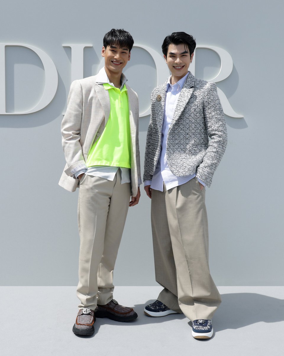 Actors <a href="/Nnattawin1/">Nnattawin</a> and @MilePhakphum - our newly-appointed ambassadors for Thailand - turned out for this afternoon's #DiorSummer24 show on.dior.com/mensummer2024 in Paris wearing pieces from the new collection by Kim Jones.
#StarsinDior