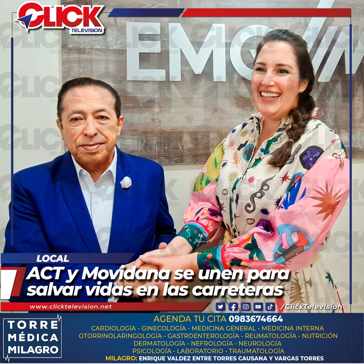 La Autoridad de Control de Tránsito de Milagro y Movidana unen esfuerzos para salvar vidas en las carreteras.  bit.ly/3NKsbC8