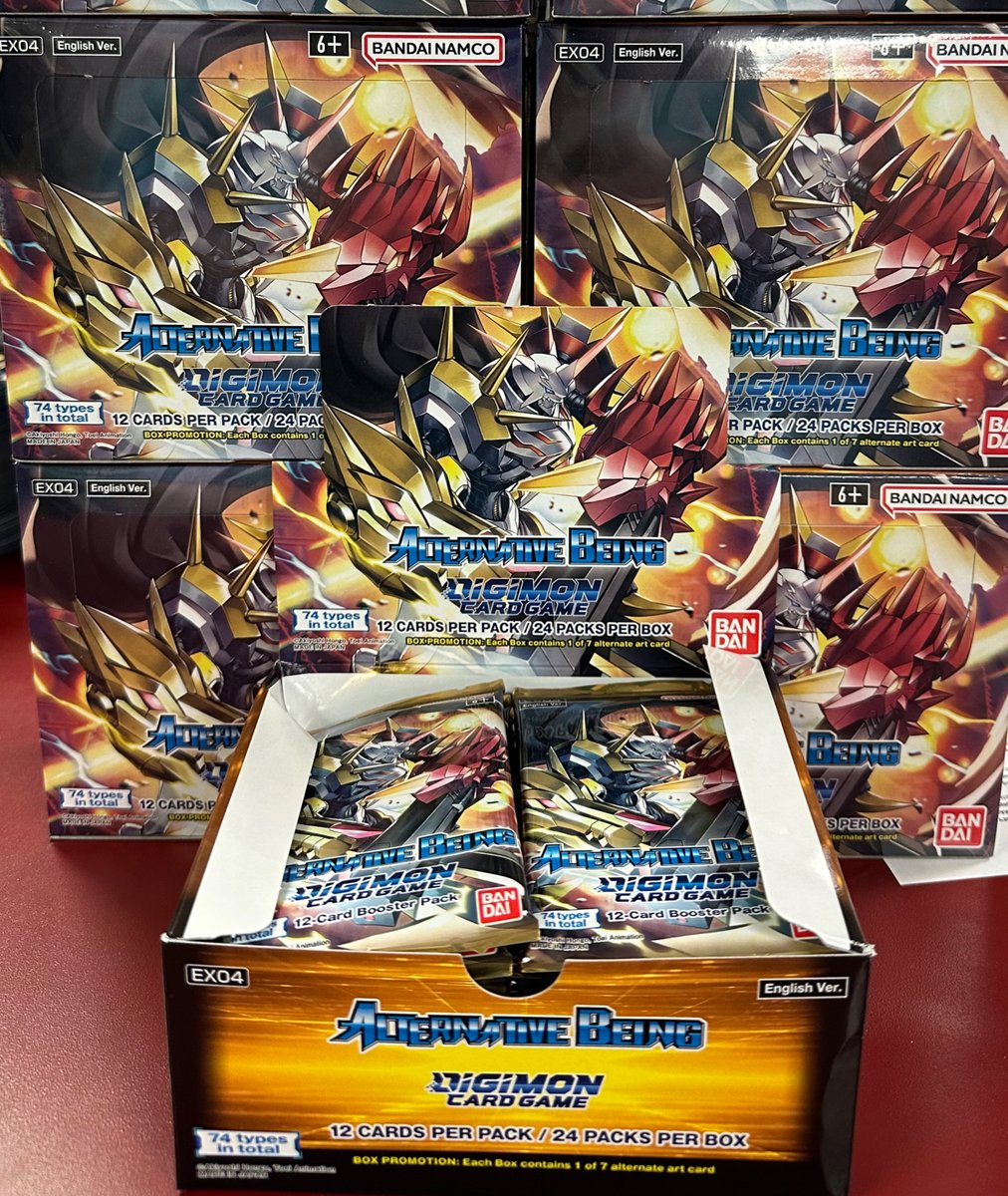 CQevansville's tweet photo. New Digimon Set - EX04 Alternative Being in stock today! Take your decks to the next level with these new cards!
We are now located at 8401 N Kentucky Ave Suite C in Evansville
#Digimon #DigimonCardGame #AlternativeBeing https://t.co/rBd7wsSwpS