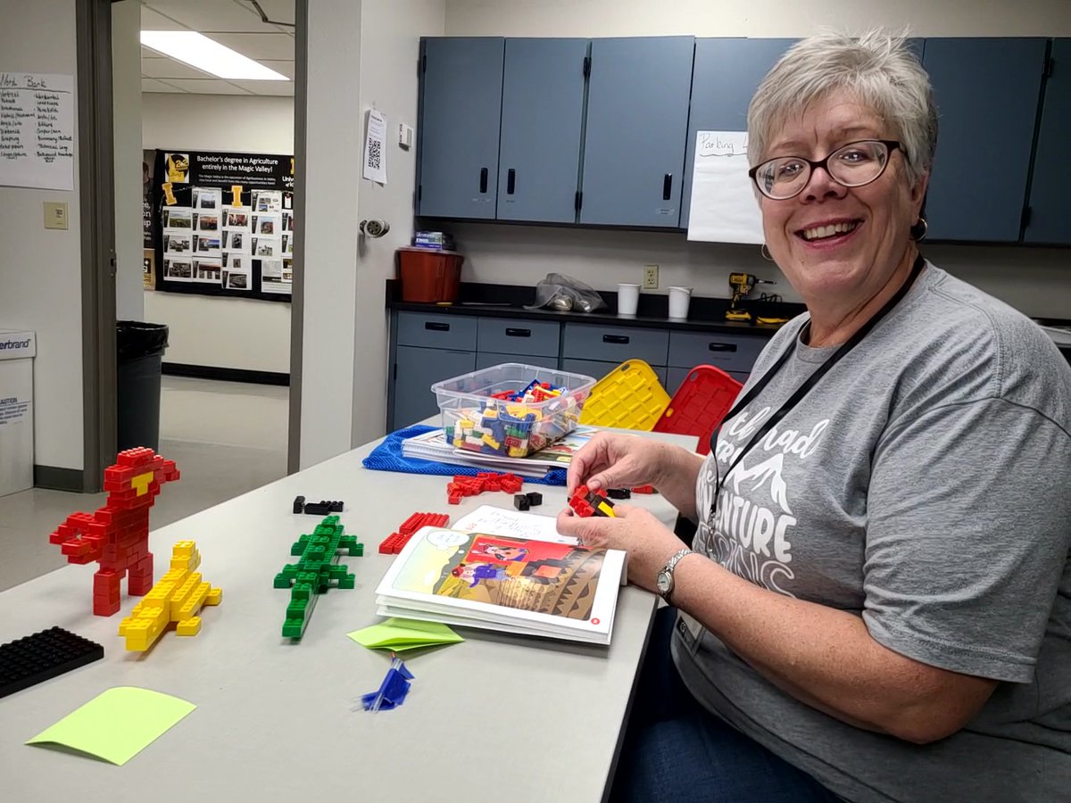 IdahoSTEMAC's tweet photo. Participants have been busy building intricate structures and towers in the #istem strand, @PCSEdventures BrickLAB! Kellie Dean teaches the strand at the College of Southern Idaho this week.

Many thanks to Dee Dee Ford for the photos! 

 @CSIEagles #BrickLAB https://t.co/v5qy7ANEES