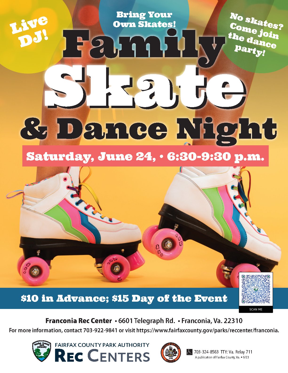 Fairfax County Parks on Twitter "FAMILY SKATE NIGHT is TOMORROW, June