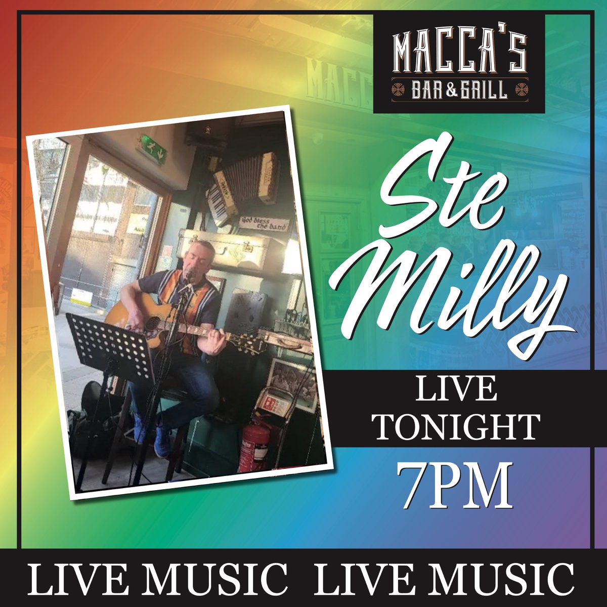 Kicking off the Carnival Weekend we look forward to the company of Ste Milly, his Mic and Guitar from 7pm tonight. This guy lights up the room with his crackin’ smile and 1st Class Vocals 🎤💚❤️ #livemusic #guinness #irishbar #prestwich #GuinnessTime  #prestwichcarnival