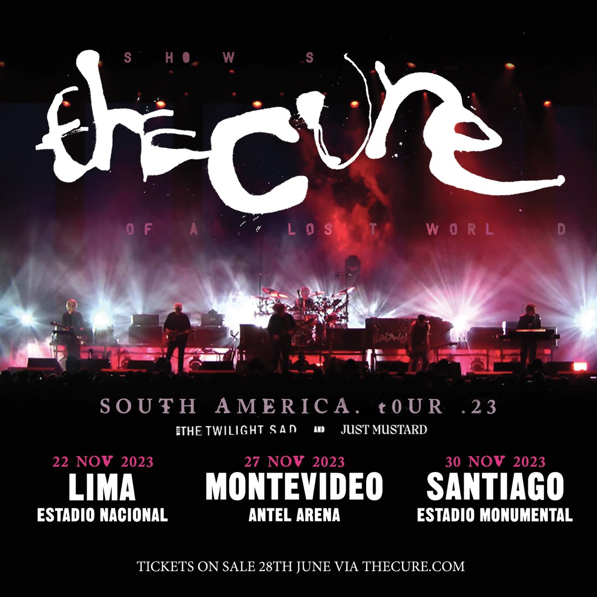 THE FINAL THREE DATES TO BE ANNOUNCED FOR THE SOUTH AMERICAN LEG OF THE SHOWS OF A LOST WORLD 2023 TOUR WILL TAKE PLACE IN LIMA, MONTEVIDEO AND SANTIAGO IN NOVEMBER.  DETAILS AT THECURE.COM/NEWS/