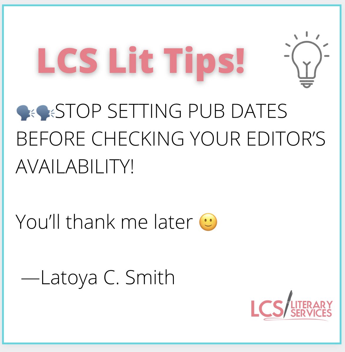 LCS Lit Tips @GlamEditor_Girl #authorcommunity #writerscommunity #writers #books #editing #edit #publishing #fiction #advice #Tips #bookaholic #writerslife #news #Editors