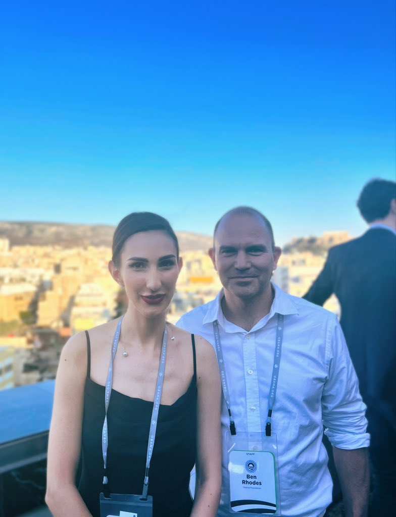 Had an incredible opportunity to connect with @brhodes former Deputy National Security Advisor to President Obama, at the prestigious #ObamaLeaders conference in Athens. Engaging discussions on global politics and diplomacy among exceptional leaders.#Athens2023