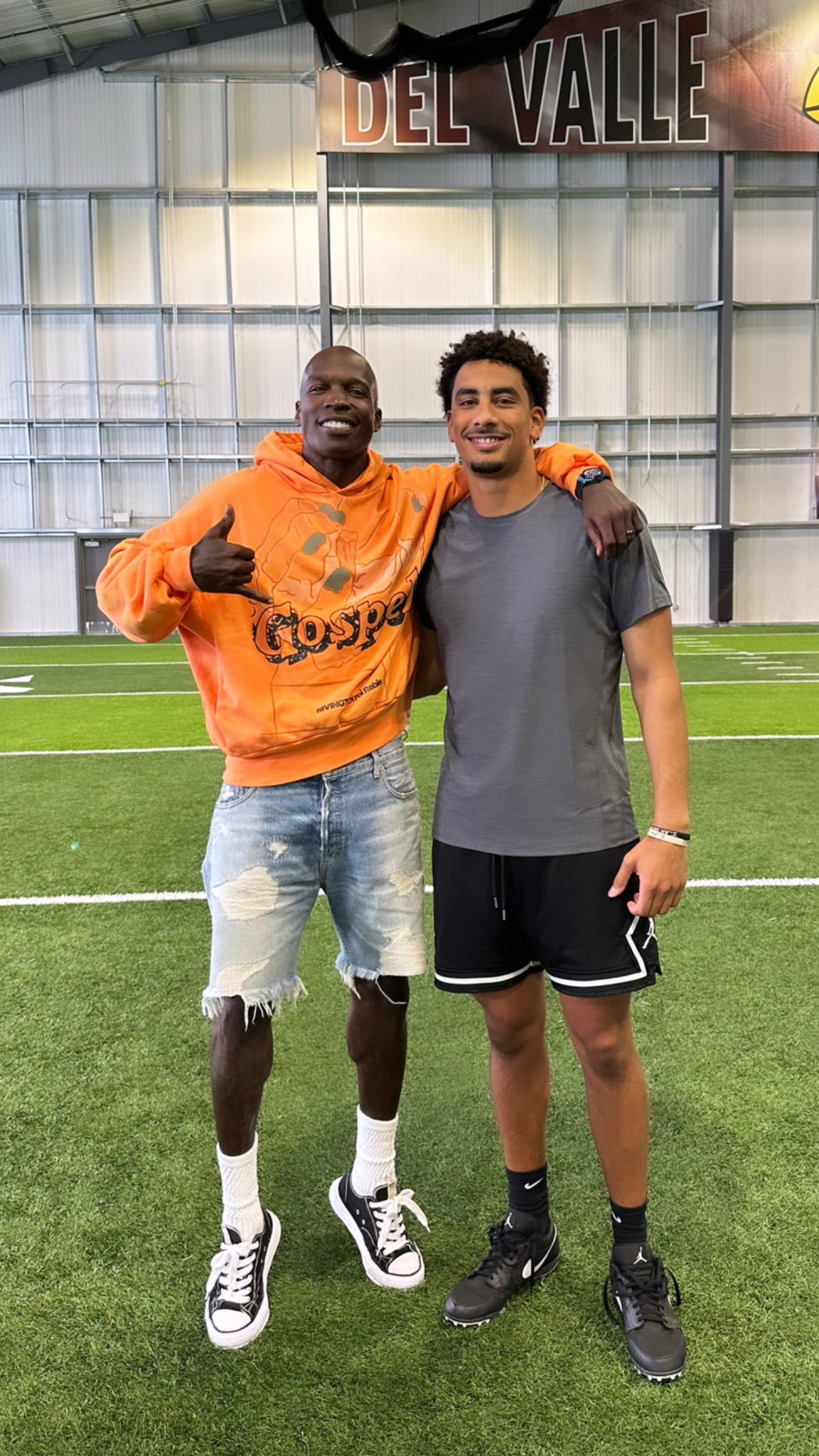 Chad Johnson and Jordan Love were seen working out together during the 2023 NFL off-season. Photo via Chad Johnson's Twitter (@ochocinco) (NFL News)