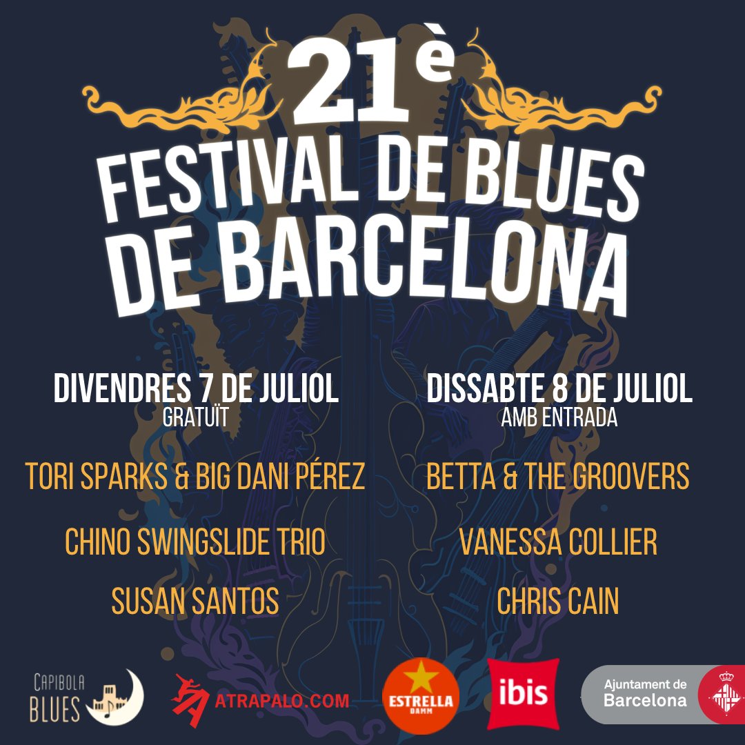 🎇Bona revetlla blueseros i blueseres!
Us desitgem una nit màgica i guardeu una mica de forces perquè en només dues setmanes arriba el #FestivalBluesBarcelona amb més força que mai!!!

Ja tens la teva entrada pel dissabte?⬇️

festivalbluesbarcelona.com/ca/content/aco…