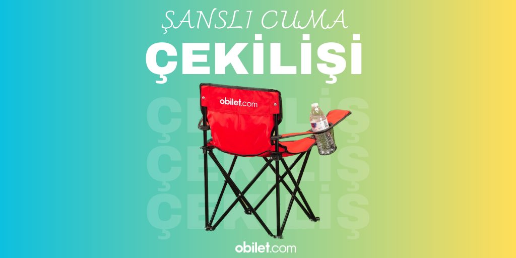 ŞANSLI CUMA ÇEKİLİŞİ ♥️ 

oBilet kamp sandalyesi kazanma şansı için yapman gerekenler:
• Bizi takip etmek
• Bu tweet’i RT’leyip altına 1 kişiyi etiketlemek

Sonuçlar 26 Haziran Pazartesi açıklanacaktır. Herkese bol şans! 🎉 

#çekiliş