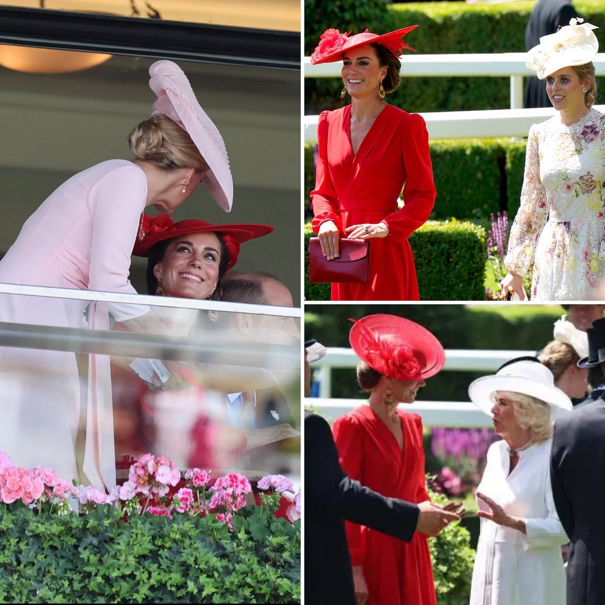 HRH Princess of Wales with HRH Duchess of Edinburgh, HRH Princess Beatrice and HM The Queen Consort.
The royal ladies look fabulous! 
🩷❤️💜🤍

#PrincessofWales #DuchessofEdinburgh #QueenConsort #PrincessBeatrice 
#RoyalAscot