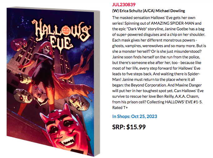You can preorder the Hallows' Eve and X-23 TPBs at your local comic shop right now!