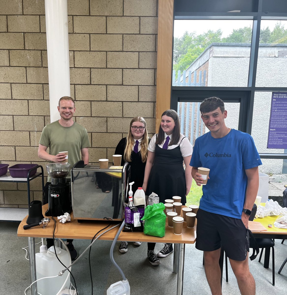 Some of our barista trained pupils were serving up the perfect latte &amp; cappuccino this afternoon. Mr Tamburrini &amp; Mr Casserly approve ✅☕️