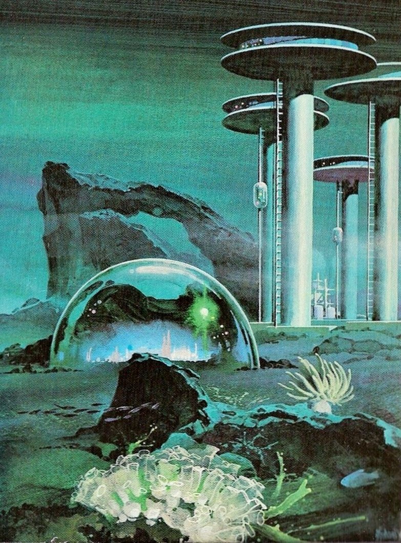 gino d'achille cover art for 'undersea city' by frederik pohl & jack williamson, 1971