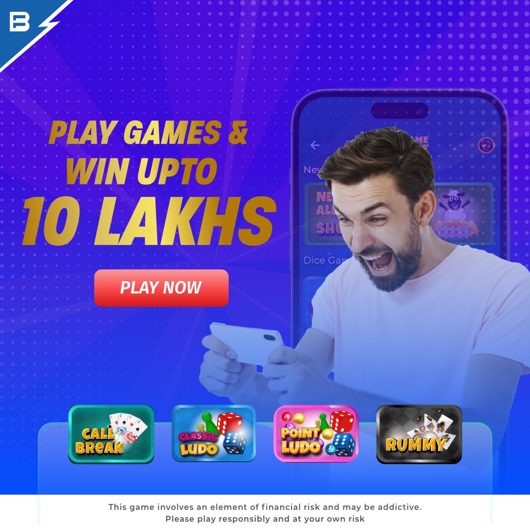 batballeleven's tweet photo. Play Your Favourite Games🎲🃏 on BatBall11, and Win Upto ₹10 Lakhs Daily💰
🎮Start Winning Now: https://t.co/DeGJDVchoY
#OnlineGaming #OnlineGames #Ludo #OnlineLudo #LudoGame #CallBreak #Rummy #OnlineRummy #RummyGame #BatBall11 #BatBall11App #BatBall11Games #BBGames https://t.co/MaMyb5fguZ