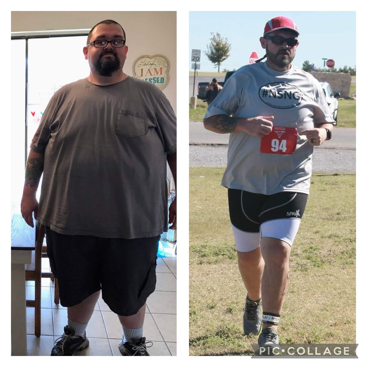 Facelift Friday I am doing an oldie. I think it's about a year ago? Triathlon finished 2nd in my group (nevermind there was only 2 in my group) 😉Was a great experience and the before is not even close to my heaviest. Now to get back to training for those Ironman goals #nsng