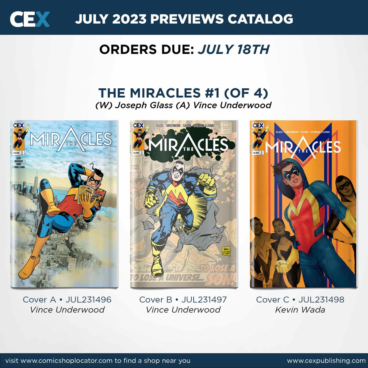 This OCT When high school senior Elliot Morgan discovers he has superhuman abilities, he does what any comic fan would do: immediately adopt the role of a superhero. 

#TheMiracles from @JosephGlass @VinceUnderwood & @kevinwada 

#comics #JUL23 @PREVIEWSworld #LunarDistribution