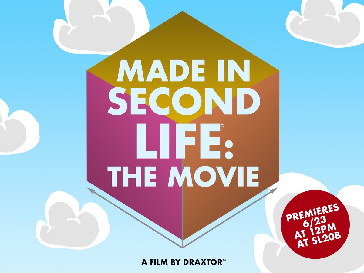 SecondLife's tweet photo. Today at SL20B, watch the world premiere of "Made in Second Life: The Movie" by @Draxtor Despres at 12pm PT at the SL20B Arboretum!
➡️ https://t.co/JiU8g46loT

The movie will also premiere simultaneously on the Second Life YouTube channel: 
➡️ https://t.co/7Iisiusi4C

See you there!

#SL20B #SecondLife #VirtualWorld #metaverse #LindenLab #MadeinSecondLife #MadeinSL #DraxtorDespres
