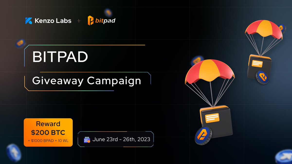 🎉Join us for the next #Giveaway Campaign with @BitPad_BRC20 

🎁 Total Reward: $200 BTC + $1,000 BPAD + 10 WL

🔸Easy Task
1️⃣ Follow @BitPad_BRC20 
2️⃣ ❤️,RT & Tag 3 friends
3️⃣ Finish Gleam Task 👉 bit.ly/Bitpad-giveaway

⏰ June 26th, 2023

#BRC20 #BTC #Airdrop #BigAirdrop