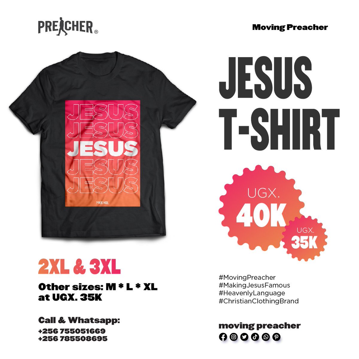 Did you get yourself this tee? 
Order for it Now: 0755051669 or 0785505695

#MovingPreacher #MakingJesusFamous #ChristianClothingLine #christianclothingbrand #BeAMovingPreacher #TheStreetPreachersCampaign