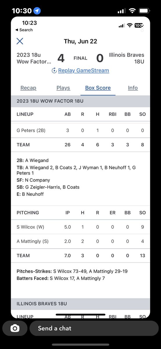 Slater (@slater_wilcox) on Twitter photo Wow Factor 18u vs Illinois Braves 18u yesterday. Defense went crazy! Final score Wow Factor 4-0! <a href="/WowFactor_IL/">Wow Factor Illinois</a> <a href="/CoachKsAcademy/">CoachKsAcademy</a> #wowfactornation #AllglorytoGod Wow Factor 18u vs Illinois Braves 18u yesterday. Defense went crazy! Final score Wow Factor 4-0! <a href="/WowFactor_IL/">Wow Factor Illinois</a> <a href="/CoachKsAcademy/">CoachKsAcademy</a> #wowfactornation #AllglorytoGod