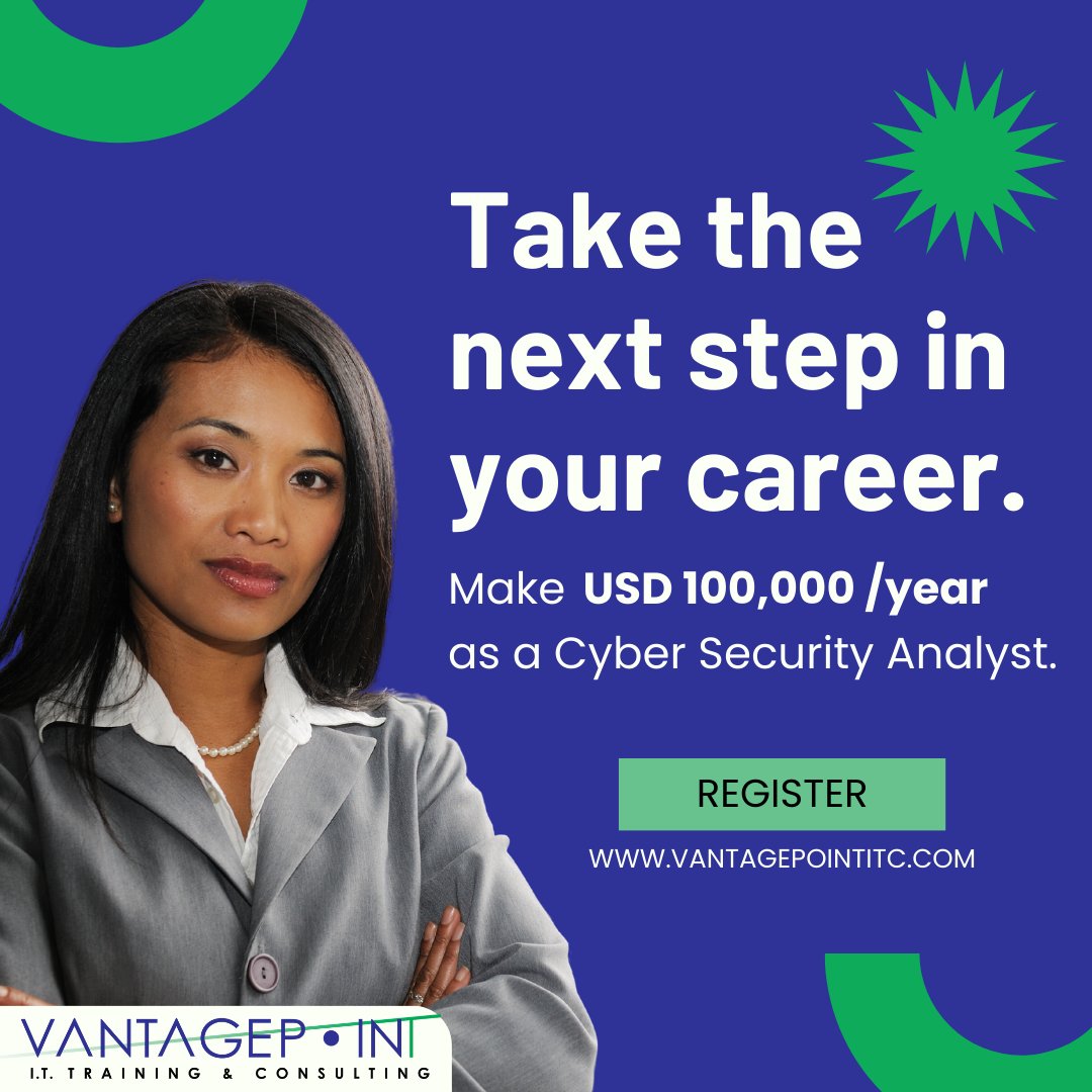 Cybersecurity is a growing field with high demand for skilled analysts. If you're interested in a challenging and rewarding career, consider becoming a cybersecurity analyst.

#CareerMonday #cybersecurityanalyst #vantagepointitc #vpitc