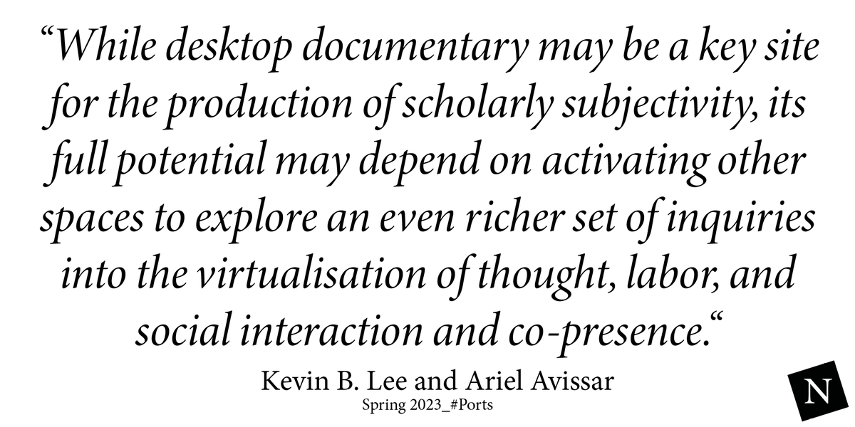 NECSUS_ejms's tweet image. #DesktopDocumentary has gained increasing prominence both within and beyond media scholarly practice. In our newest #audiovisualessay section, @alsolikelife &amp;amp; @ariel_avissar  bring together 5 original videos with unique approaches to desktop scholarship.
necsus-ejms.org/desktop-docume…