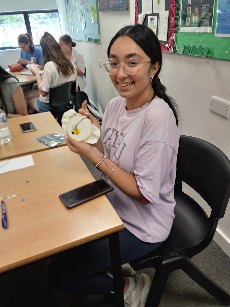 Decoupage, Acrylic Pour and Button Embroidery galore.. #EnrichmentWeek2023 #WellbeingDay