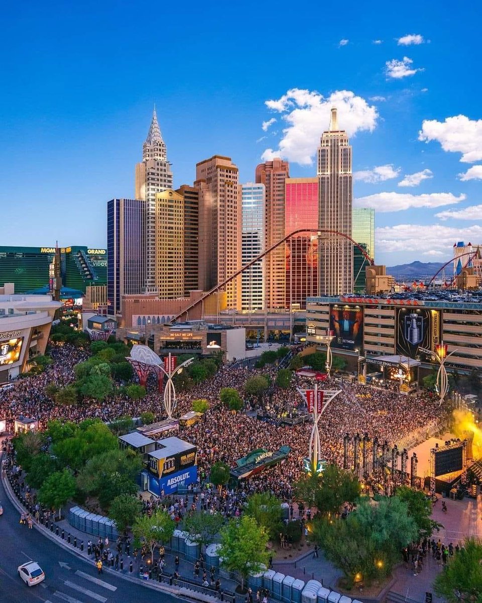 For those in the back of the room still whining, this is #VegasBorn celebrating the Stanley Cup win by not burning their city or rioting. 
Well done Las Vegas , truly a remarkable city and fan base.