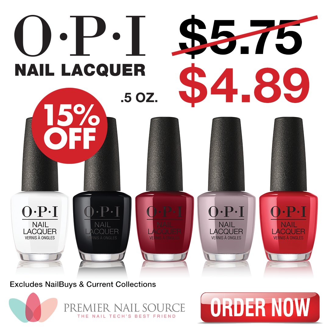 Weekend deals alert! 🚨

OPI's Nail Lacquer is 15% off the entire weekend: bit.ly/3qX4LAL

#PremierNailSource #OPI #NailLacquer