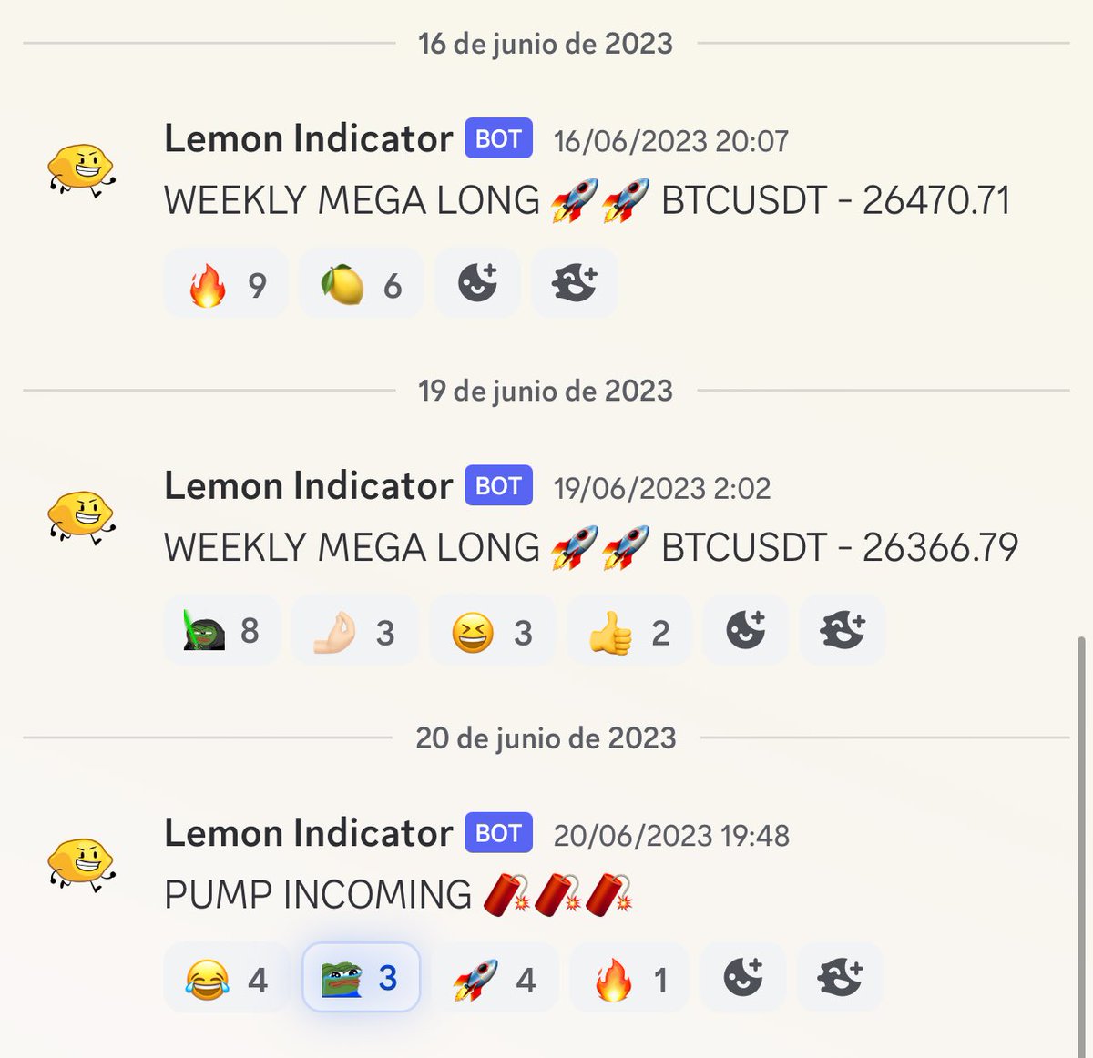 TheCryptoLemon's tweet photo. The Weekly mega short was quickly countered by the weekly mega long on June 16, the rest until today you can see. #Bitcoin #LemonIndicator https://t.co/6e0YtjZojI