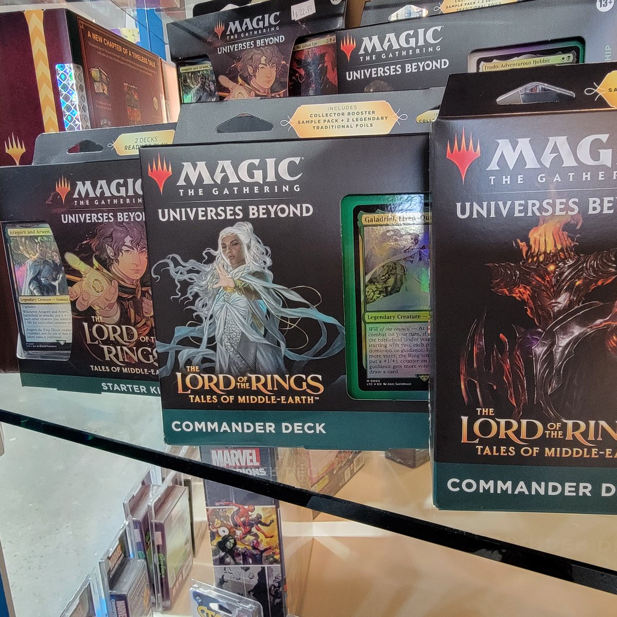 TODAY we will have all of your @wizards_magic Lord of the Rings Tales of Middle-Earth goodness. Get here ASAP so maybe you can be the one to find the 1 of 1 Ring…one card to rule them all. Who's your favorite LOTR character?
(Mine's Aragorn 🥰)

#lotr #mtg #talesofmiddleearth
