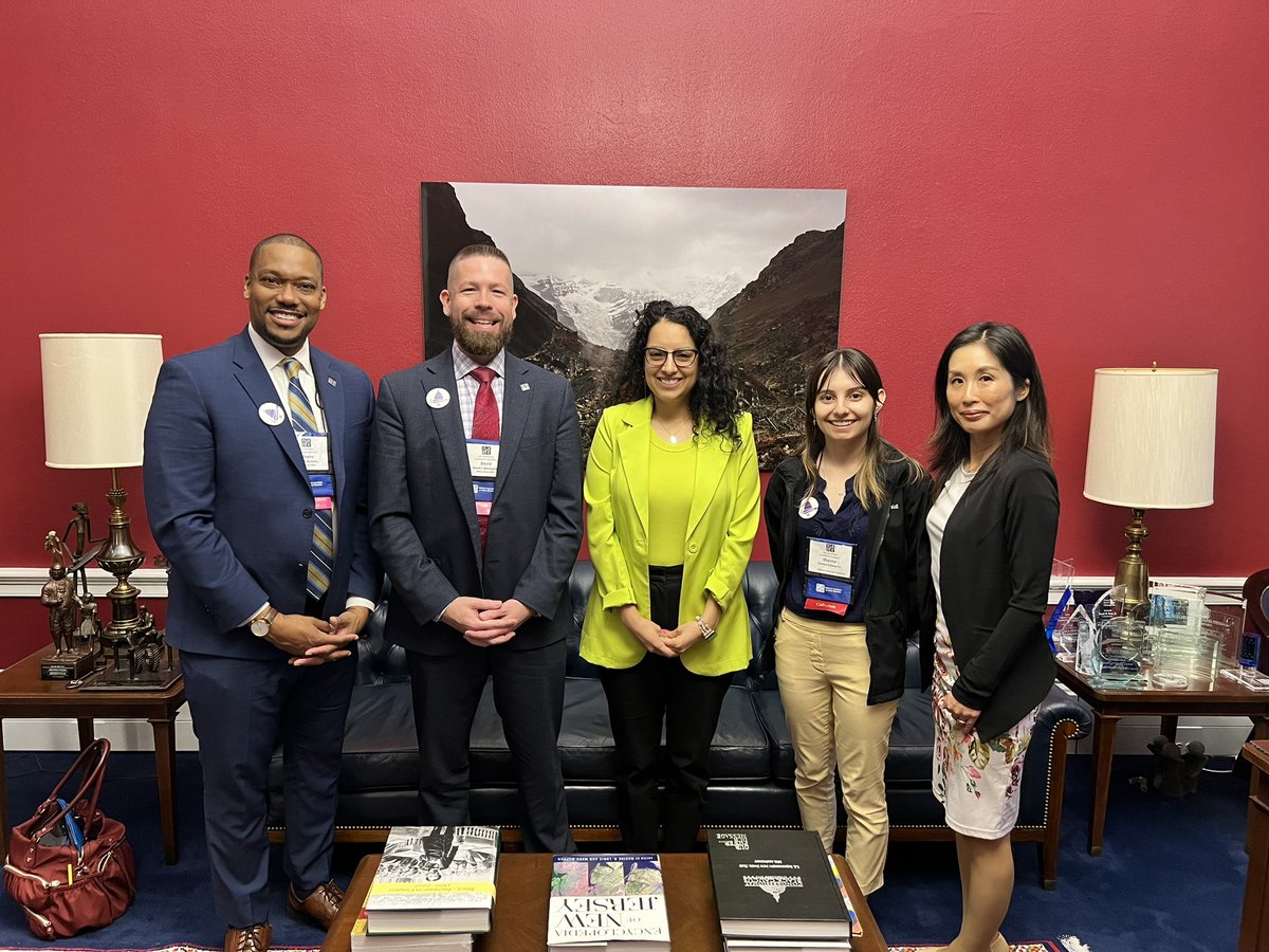 We had a great meeting with Elsie from @RepDonaldPayne office! We talked about the importance of funding for Titles 1, 2, and 4 as well the GAAME and Educators for America Acts. Thank you, Elsie! #nafmehillday