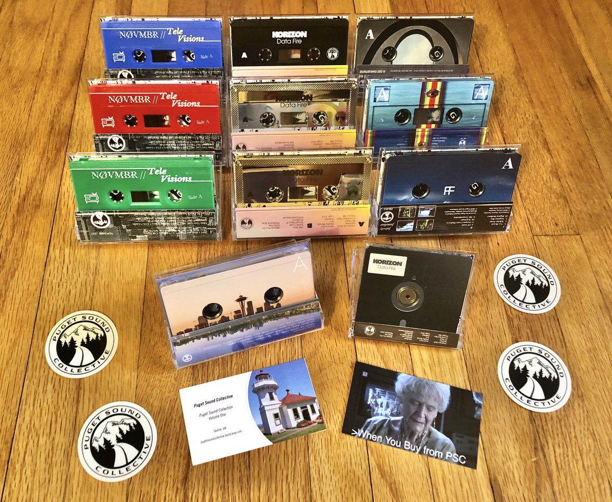 FuzzyGroundhog's tweet photo. So this is what it looks like when @PSCoIIective sends you a mountain ⛰️ of (well-packaged) 📦 📦 📦!  But oh, what treasures lie inside.

With many other electronica ⚡️ super fans, I am STOKED to see PSC back in action.  Thx to you and all the brilliant artists pictures here. 🙏🏻 https://t.co/7BCN142LAF