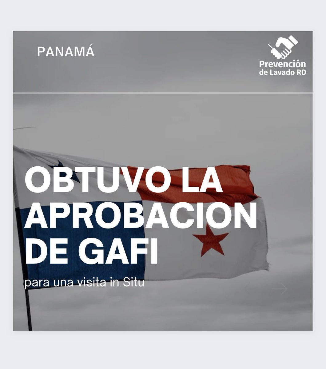 Prevenciondlrd's tweet photo. Esto es un paso fuerte e importante para validar la salida de esta nación de la #listagris 

¡Felicidades a Panamá y a sus autoridades!

💪🏻💪🏻💪🏻💪🏻

💙📩🗣

#prevenciondlavadord 
#hablemosdeprevención 
#🇵🇦 
#lavadodeactivos
#lavadodedinero
#panamá https://t.co/QjY53e3xFg