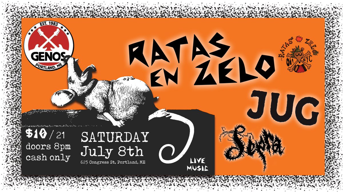 JUGtheBAND's tweet photo. #punkrock #portlandmaine #ratasenzelo #lepra #española https://t.co/bjUsD7P2zT