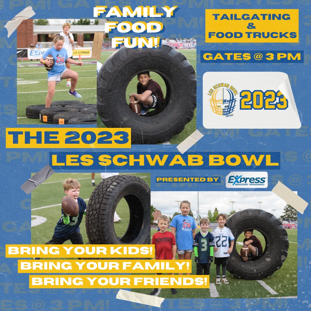 BRING THE FAMILY!!⭐️ We have activities for all ages🏈 Come celebrate 25 years with us; we’ll have a DJ, tailgating, face painting, yard games and more! Get tickets here: lesschwabbowl.com/tickets ‼️ #lesschwabbowl #lesschwab #lsb2023 #oregon #oregonsports #oregonfootball