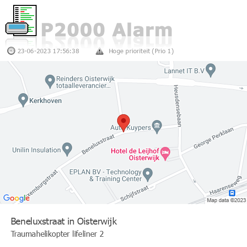 P2000alarm_LL's tweet photo. Traumahelikopter LifeLiner 2 gaat naar Beneluxstraat in Oisterwijk https://t.co/w3Cs8Kc3HO https://t.co/AQuadfsKfJ