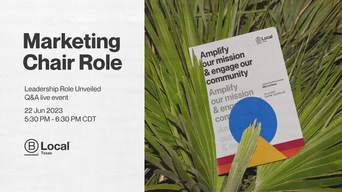 Join us as Marketing Chair and help us amplify our mission. bitly.ws/Jp4E

Got questions?
Get all your queries answered at our Q&A on June 29th at 5:30pm CST. 

Register now! bitly.ws/Jp4d

#BLocalTexas #EmbraceCuriosity #IgniteImpact #JoinTheMovement