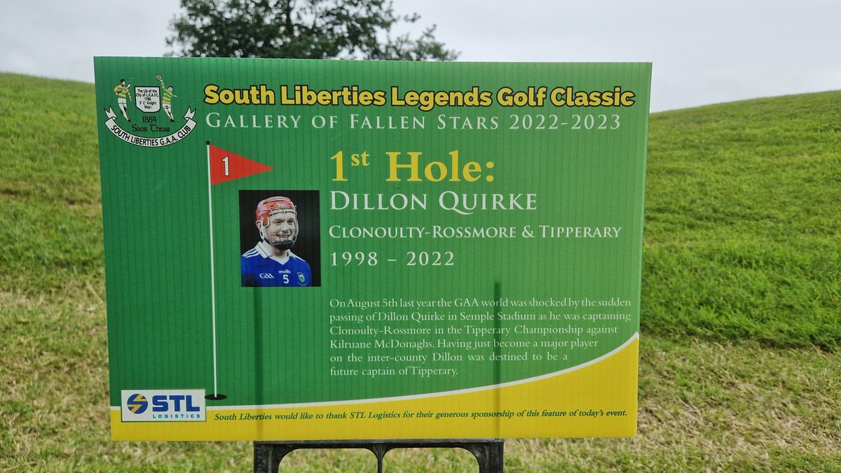 paulcollinstipp's tweet photo. Sport is such an incredible fraternity. Lovely touch to remember fallen heroes at the @SouthLibertiesG GAA golf classic @BallyneetyGC in Limerick today. RIP😪 https://t.co/rQmvqTIAKg
