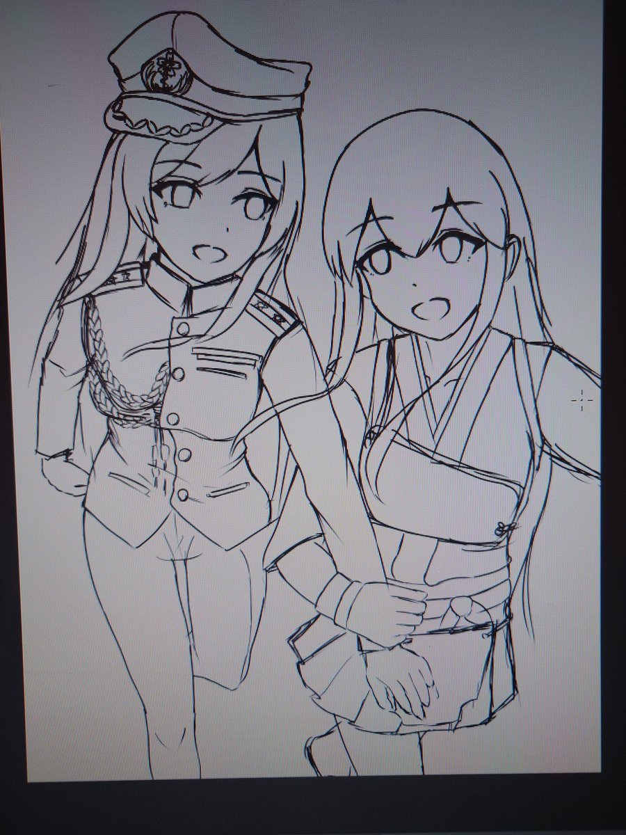 依頼イラスト進行中!!
軍服難すぎ😭 